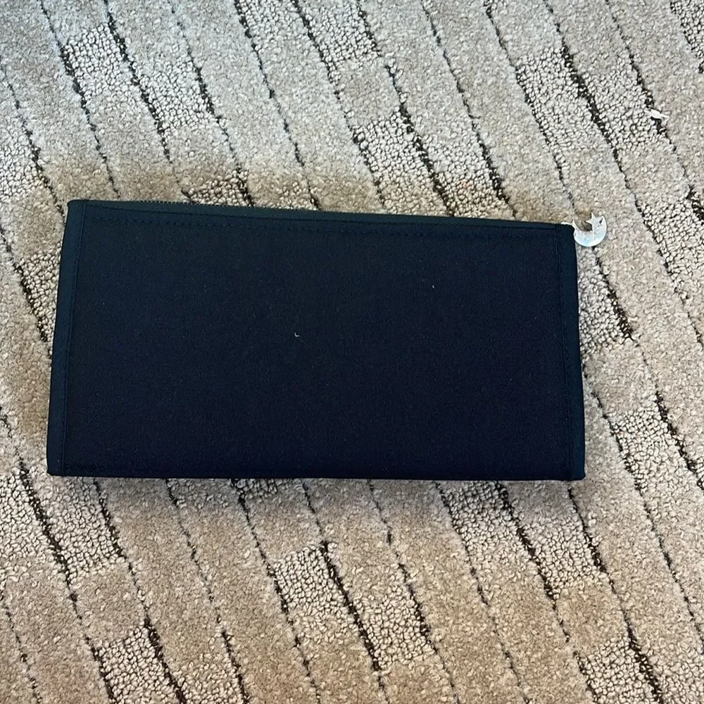 Sunflower embroidered black wallet NWOT